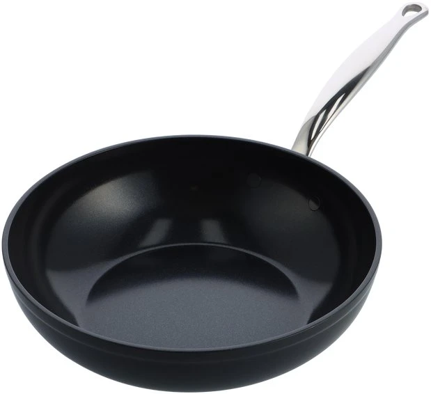 Green Pan Žalias Pan GreenPan Barcelona Pro Wok keptuvė 28 cm, juoda