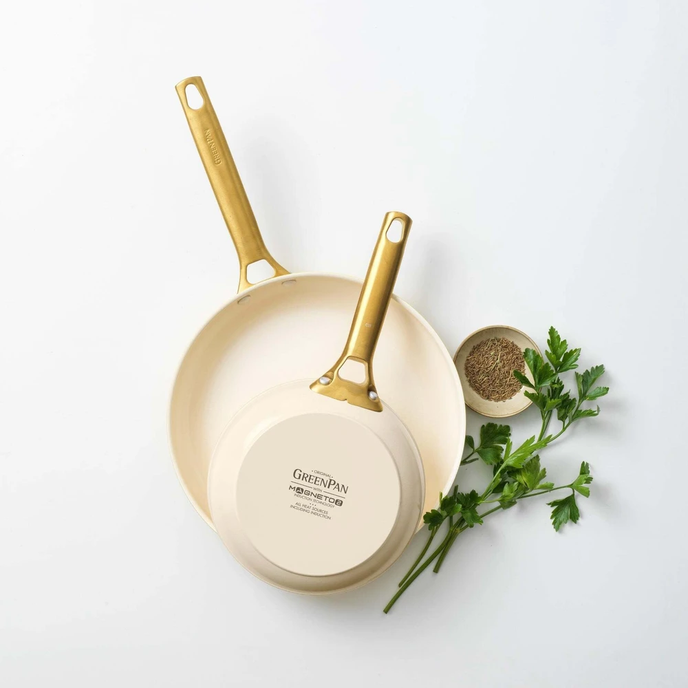 Green Pan Žalias Pan Keptuvė Greenpan GreenPan Padova Reserve 2Tlg Keptuvė Set 20+26cm Kremas Baltas