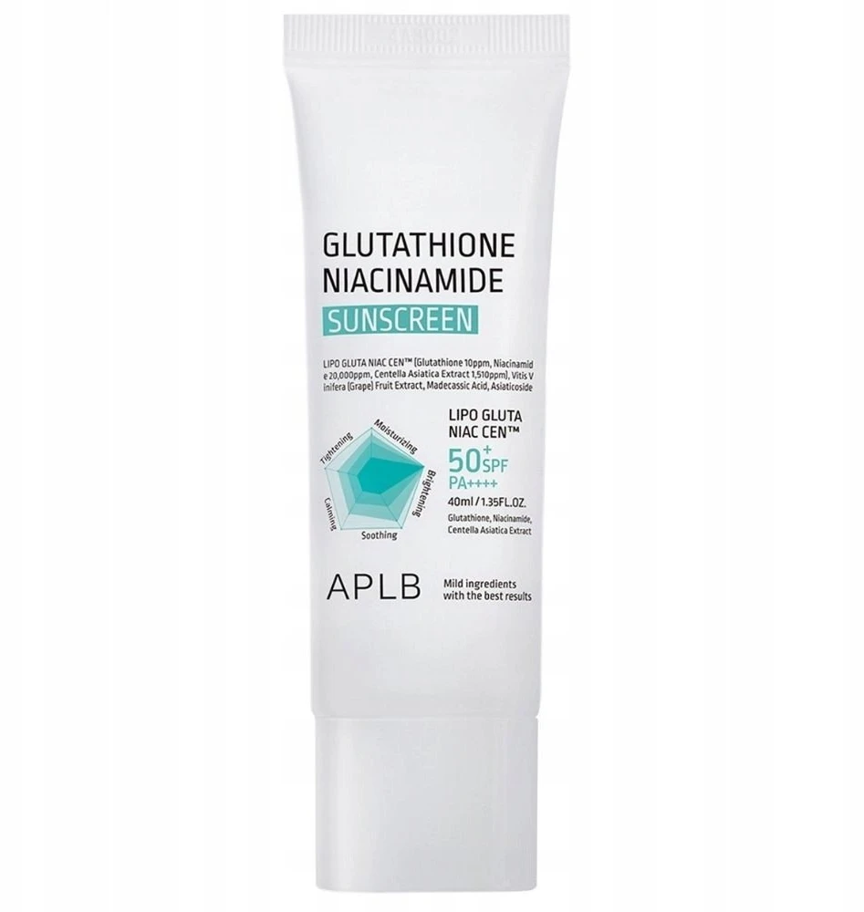 APLB Glutathione Niacinamide Sunscreen SPF 50+ PA++++ veido kremas, 40 ml