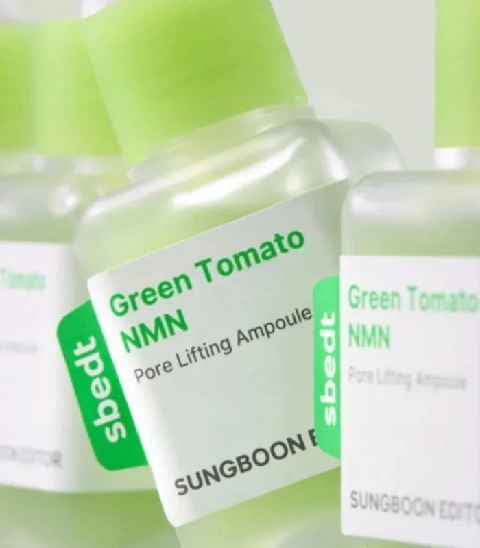 Sungboon Editor Žaliojo pomidoro NMN poras pakelianti ampulė, mažinanti porų matomumą, 40 ml