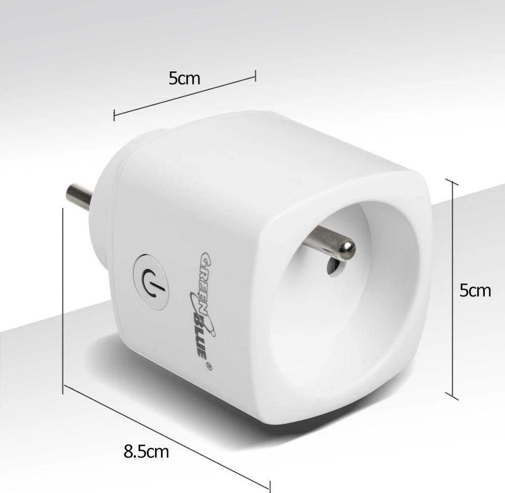 Zdalnie „GreenBlue“ nuotolinio valdymo WiFi lizdas, „Android“ / „iOS“ / „Alexa“ / „Google Home“, energijos suvartojimas, laikmatis, maks. 3680 W, E tipas, GB720 E