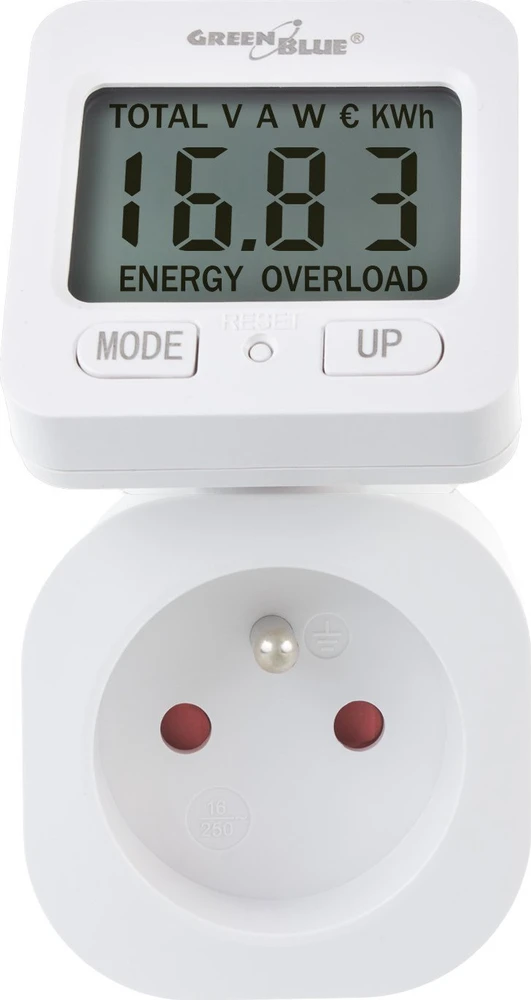 GreenBlue energijos skaitiklis, vatmetras, 16A, maks. 3680W, papildoma atmintis, GB615 E