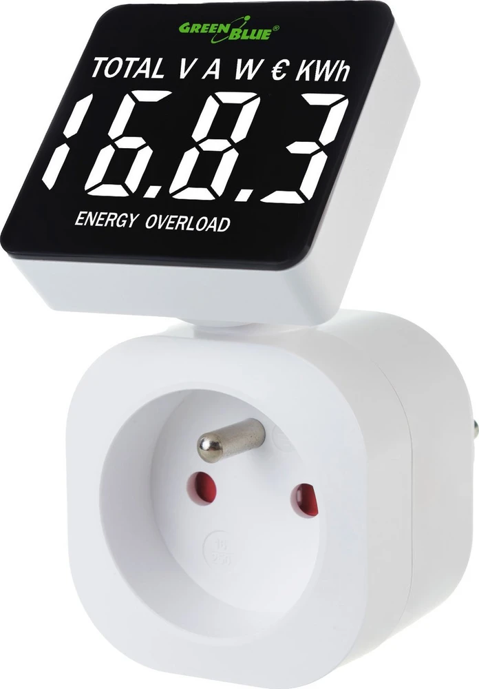 Miernik „GreenBlue“ energijos skaitiklis, vatmetras, 16 A, maks. 3680 W, atminties atsarginė kopija, GB620 E