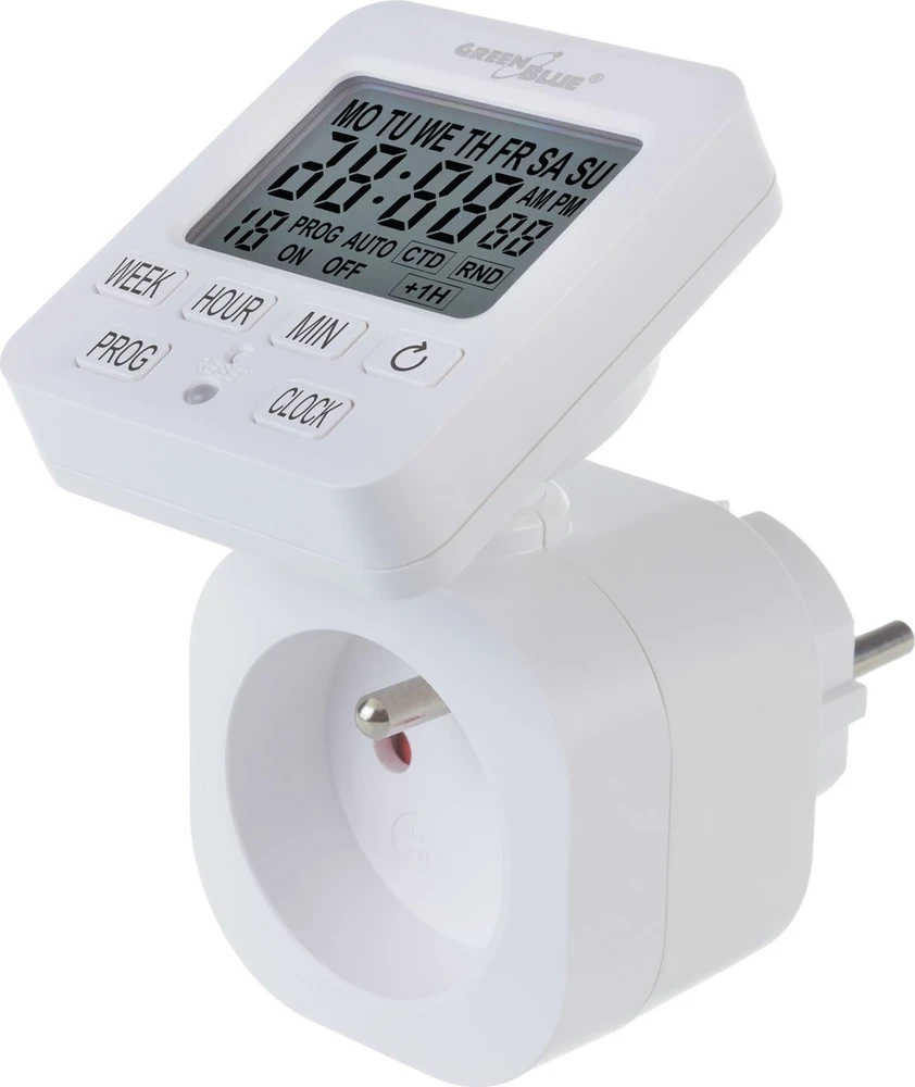 GreenBlue GB605 E Interruptor Horario Digital - Temporizador - Programador, Carga máx. 16A, IP20