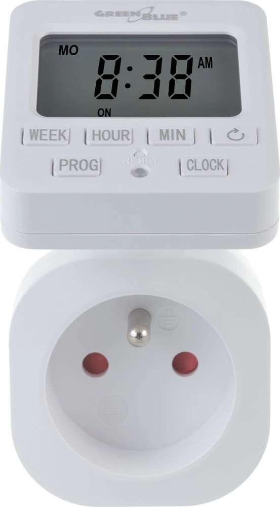 GreenBlue GB605 E Interruptor Horario Digital - Temporizador - Programador, Carga máx. 16A, IP20