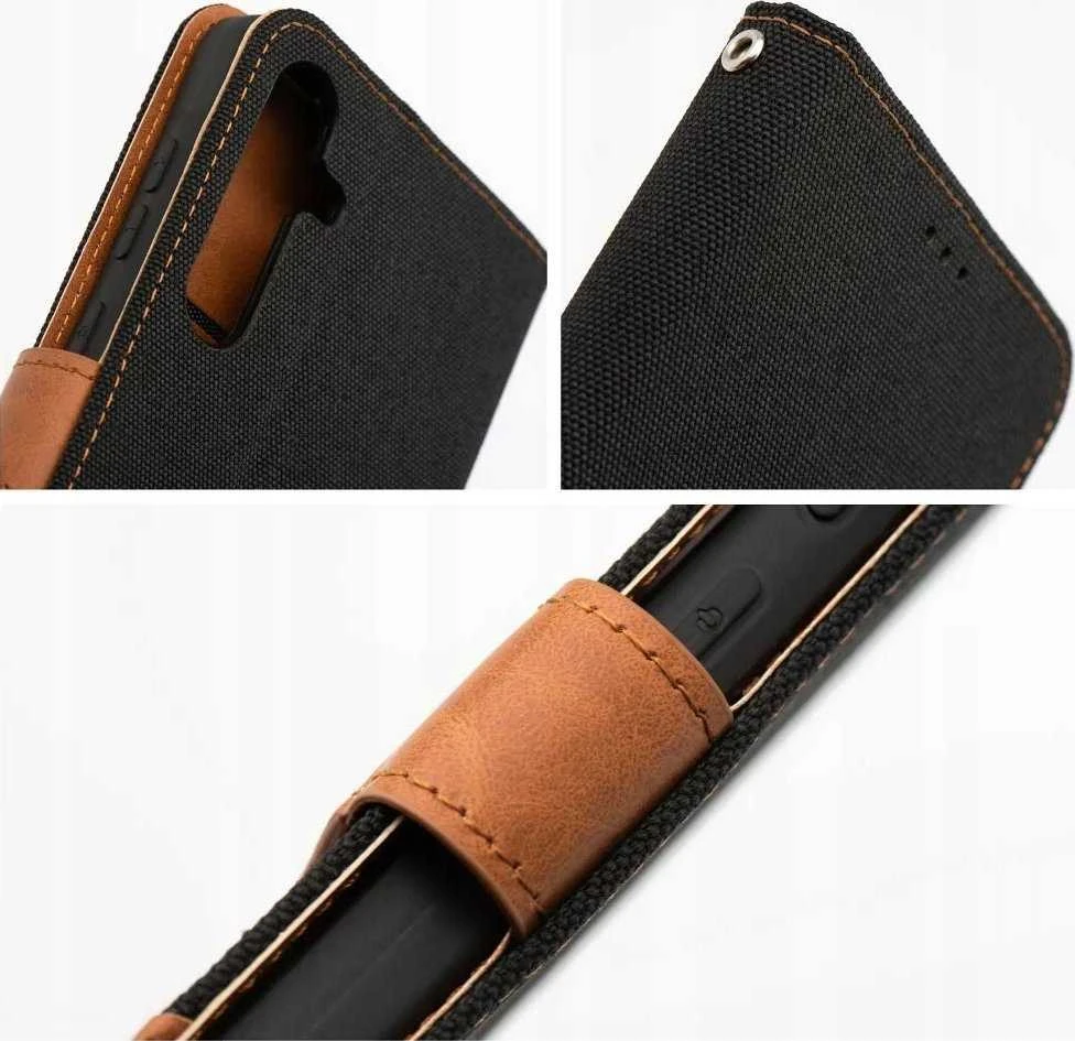 Dėklas Oem JEANS Book skirtas Xiaomi Redmi Note 14 4G (GLOBAL - 163,25mm x 76,55mm x 8,16mm) juodos spalvos