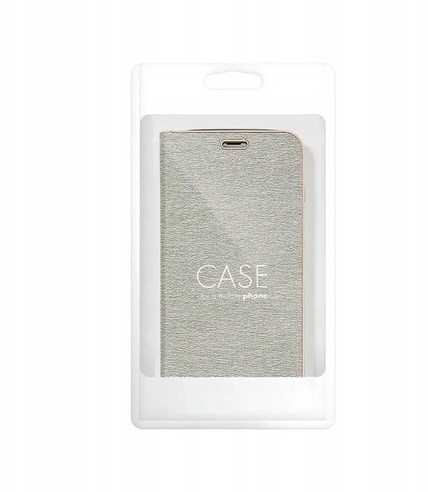 Dėklas Oem LUNA Book Gold skirtas Xiaomi Redmi Note 14 4G (GLOBAL - 164,84mm x 78,15mm x 8,16mm) sidabro spalvos