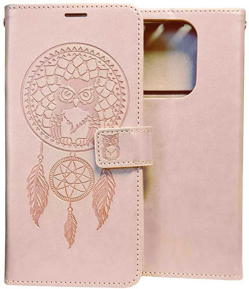 Oem Greengo MEZZO atverčiamas dėklas, skirtas XIAOMI Redmi Note 14 4G (GLOBAL – 164,84 mm x 78,15 mm x 8,16 mm) Dreamcatcher Rose Gold