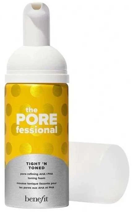 Benefit The POREfessional Tight 'N Toned Pore Refining AHA + PHA Toning Foam veido losjonas ir Purškiklis moterims, 60 ml