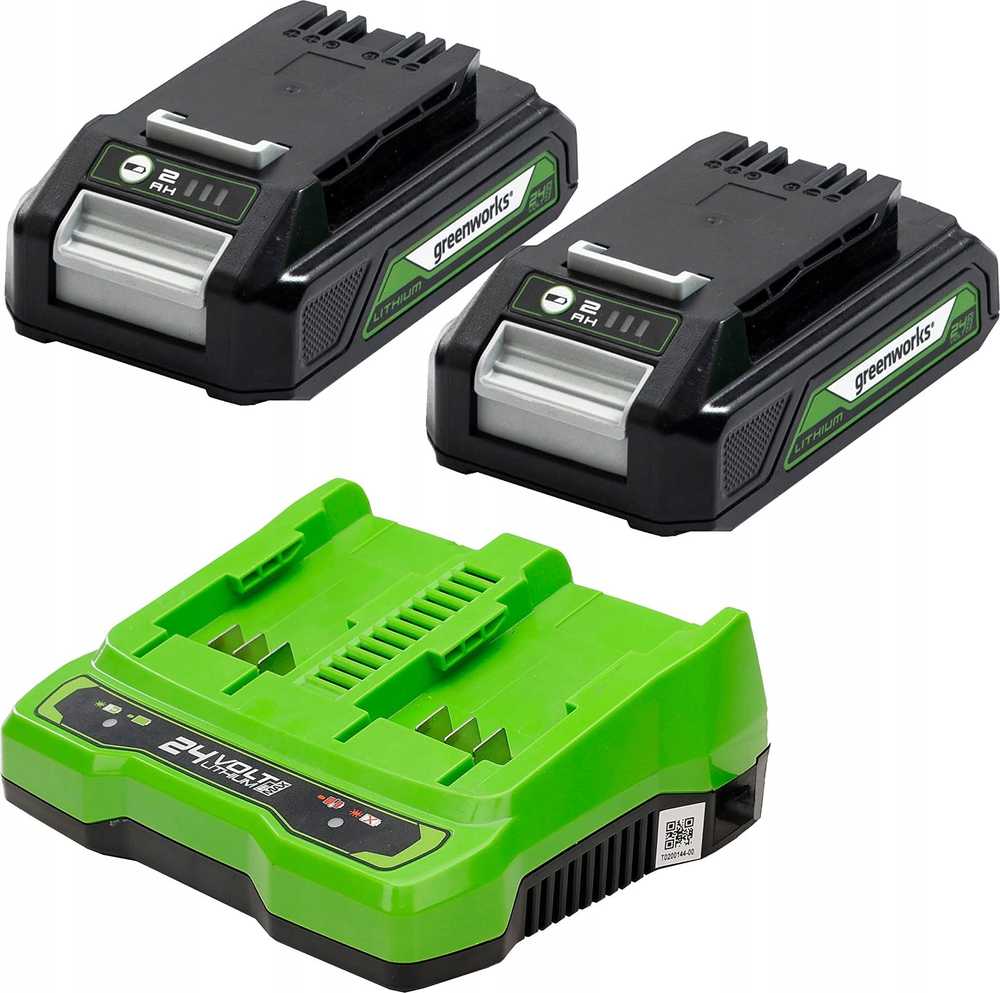 Priedų rinkinys Greenworks GSK24B4X; 24 V; 2x4,0 Ah + pakrovėjas