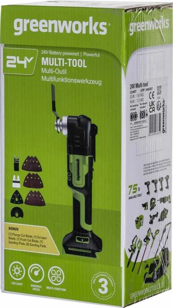 Daugiafunkcinis įrankis Greenworks G24MT; 24 V (be akumuliatoriaus ir pakrovėjo)