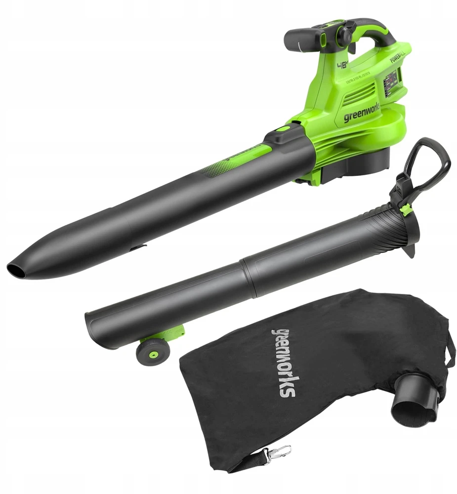 Akumuliatorinis lapų siurblys-pūstuvas Greenworks BL48L01-01; 2x24 V (be akumuliatoriaus ir pakrovėjo)