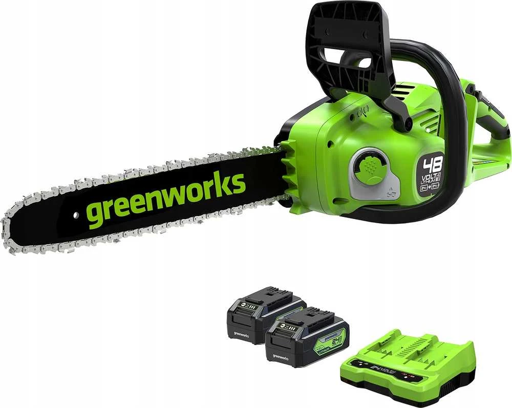 Grandininis pjūklas Greenworks GD24X2CS36K4x; 2x24 V; 2x4,0 Ah; 36 cm juosta