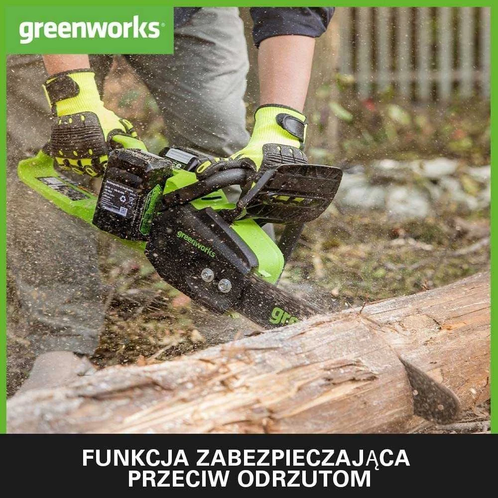 Grandininis pjūklas Greenworks GD24X2CS36; 2x24 V; 36 cm juosta (be akumuliatoriaus ir pakrovėjo)
