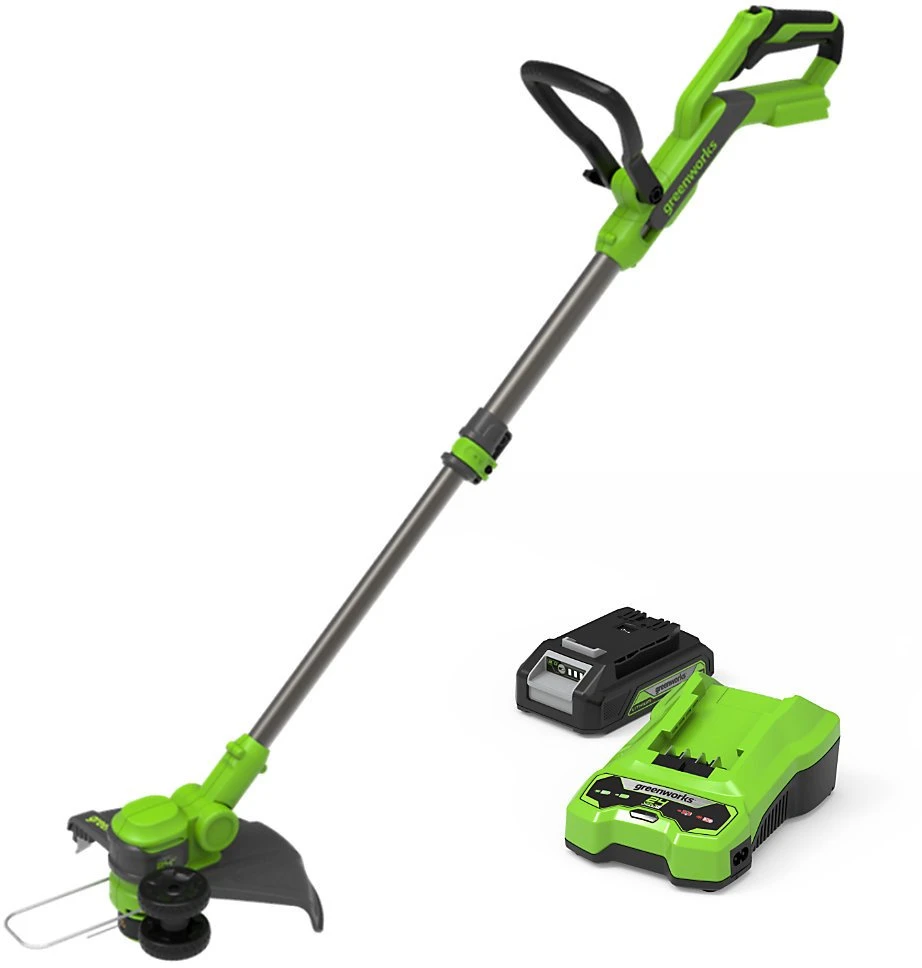Greenworks žoliapjovė ST24B218-01, 24V, 2.0Ah, pilnas komplektas