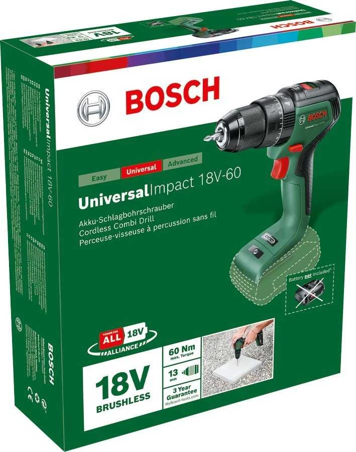 Bosch UniversalImpact18V-60solo Akum.smūginis gręžtuvas
