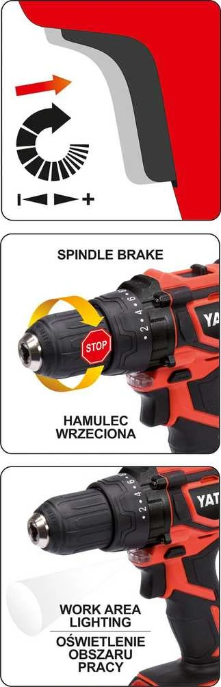 Suktuvas-gręžtuvas Yato YT-82795; 18 V (be akumuliatoriaus ir pakrovėjo)