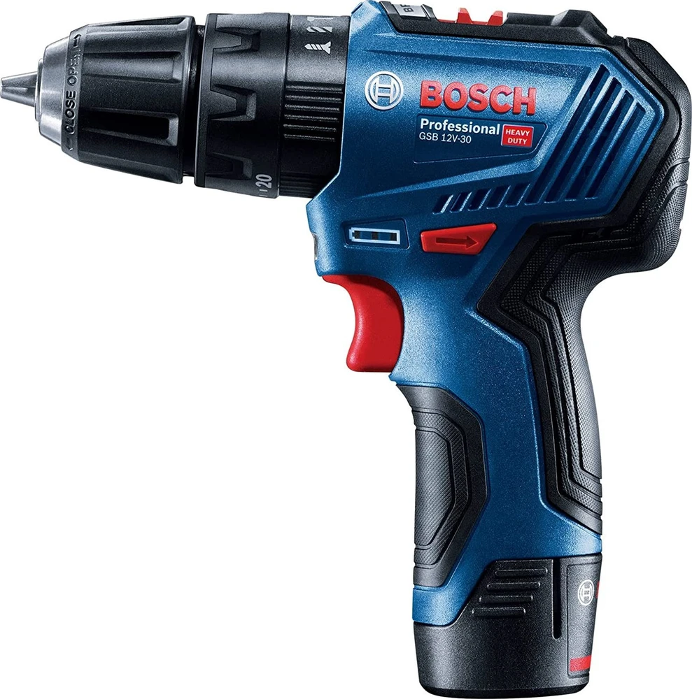 Bosch smūginis suktuvas - gręžtuvas GSB 12V-30 12V 2x2Ah