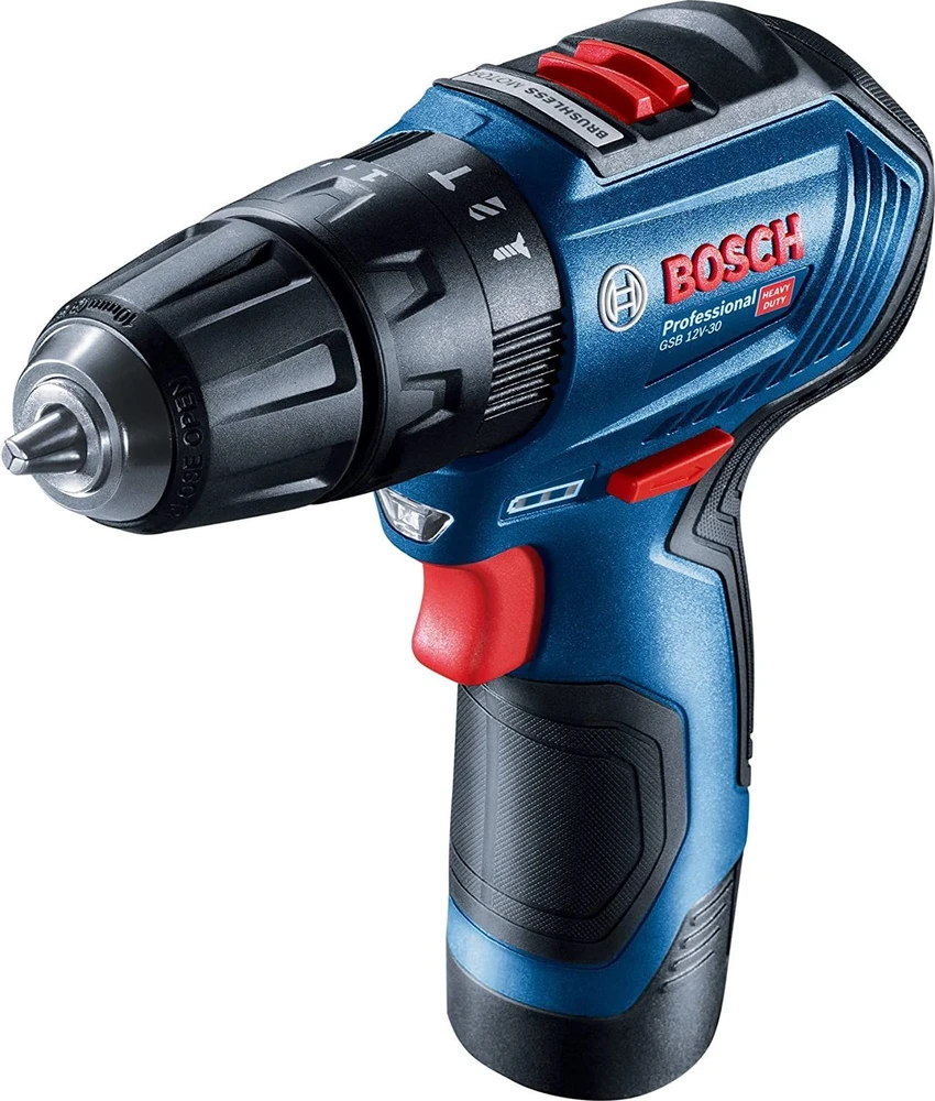Bosch smūginis suktuvas - gręžtuvas GSB 12V-30 12V 2x2Ah