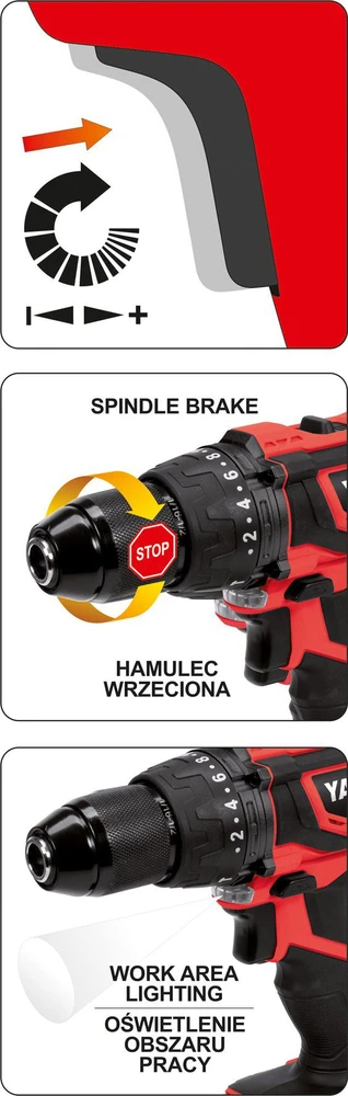 Yato smūginis suktuvas - gręžtuvas YT-82787, 18V, 40Nm, be akumuliatoriaus ir kroviklio