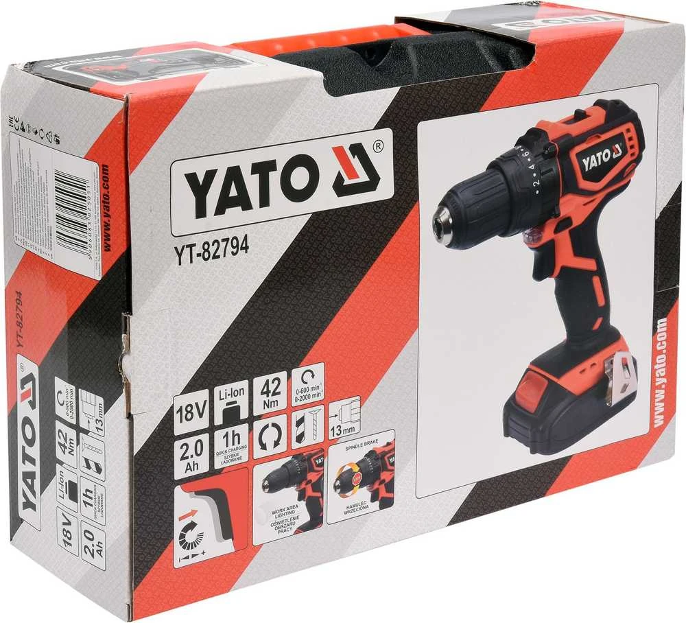 Akumuliatorinis gręžtuvas - Yato YT-82794 18V
