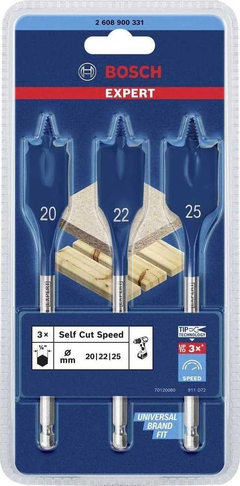 Bosch  „EXPERT Self Cut Speed“ plunksninių grąžtų rinkinys, 3 vnt. (2608900331)