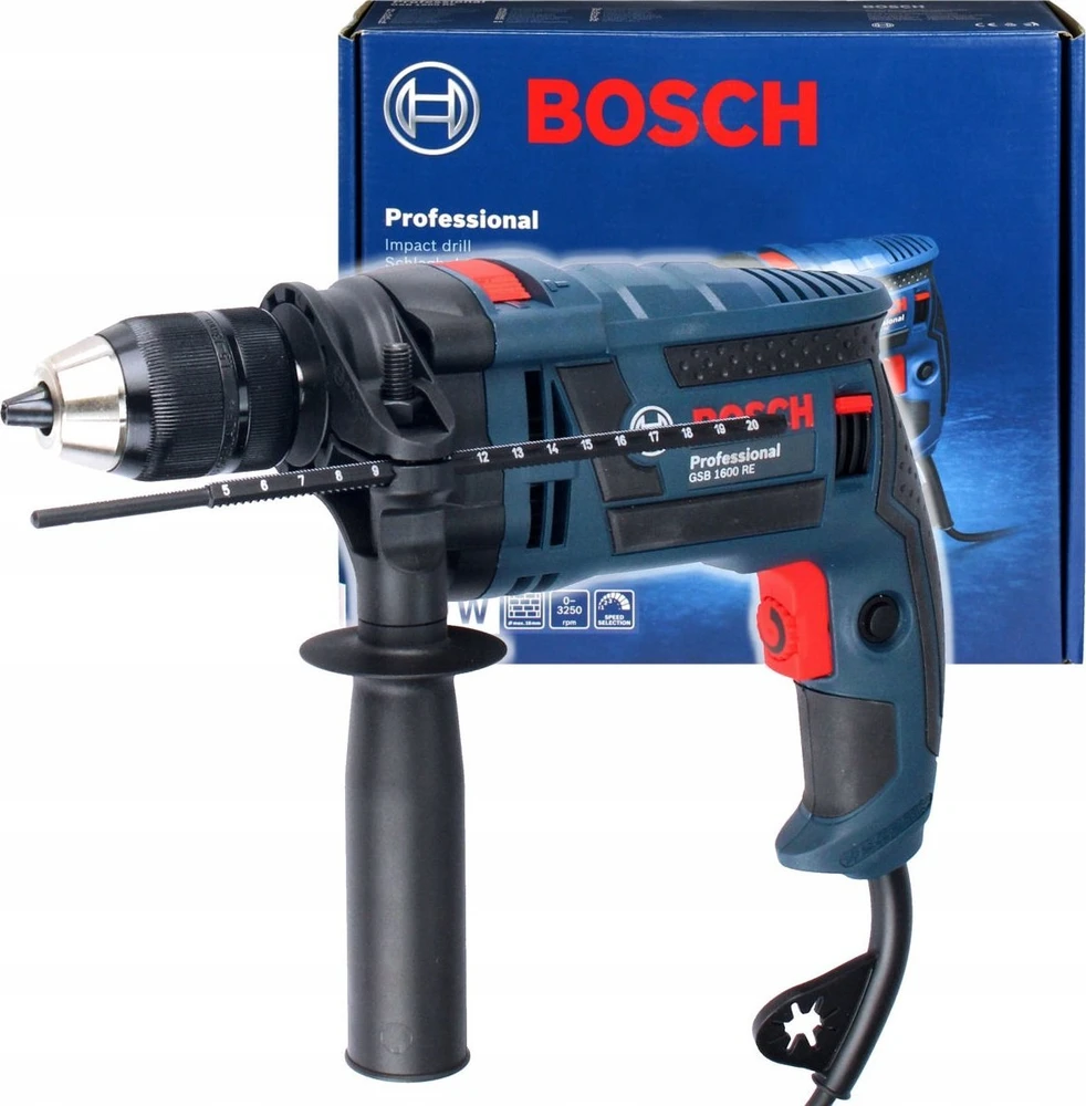 Elektrinis smūginis gręžtuvas Bosch GSB 1600 RE; 701 W