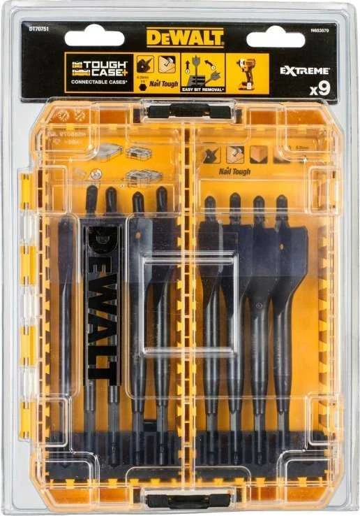 Grąžtas Plunksninių grąžtų komplektas medienai DeWalt DT70751-QZ; 12-32 mm; 9 vnt.