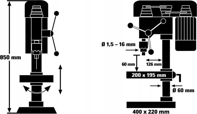 Gręžtuvas Einhell Einhell pillar drill TC-BD 630/1 (red/juodas, 630 watts)