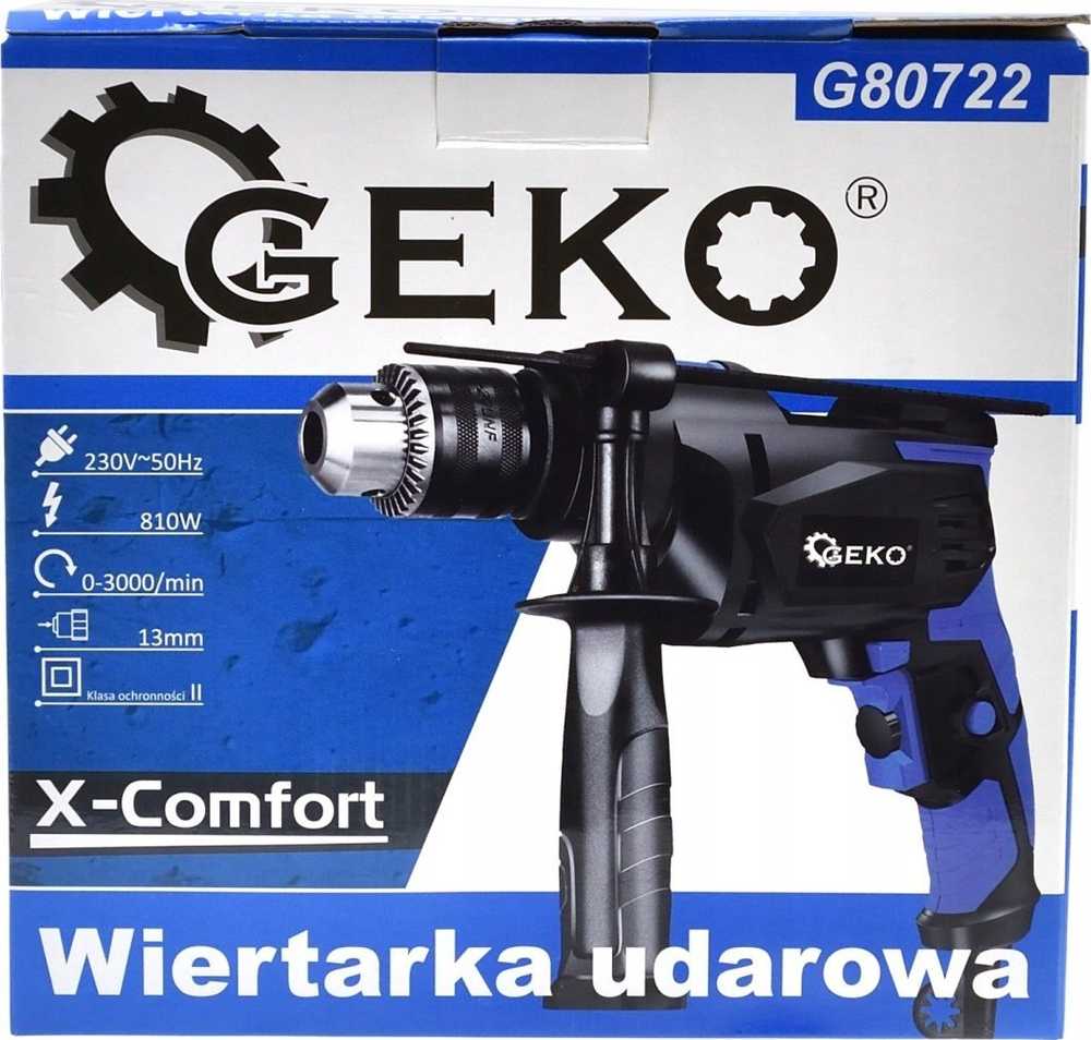 Gręžtuvas Geko Smūginis gręžtuvas 13mm 810W X-Comfort (10)