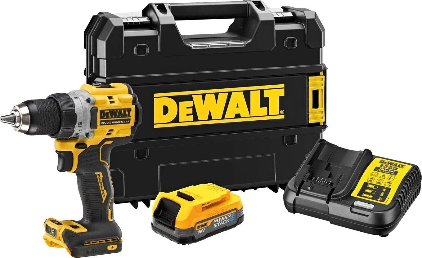 DeWalt XR suktuvas gręžtuvas18V, DeWalt [DCD800E1T-QW] 1x1,7Ah, Li-Ion, POWERSTACK