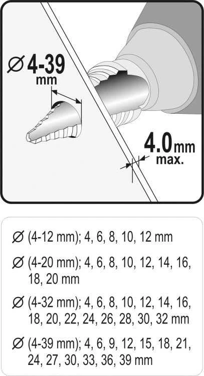 Grąžtas GRĄŽIMO RINKINYS STHOR STEP 4 vnt.