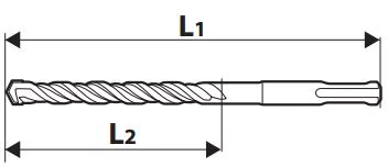 Wiertło SDS Plus betono grąžtas, 4 x 110 mm, S4, quatro