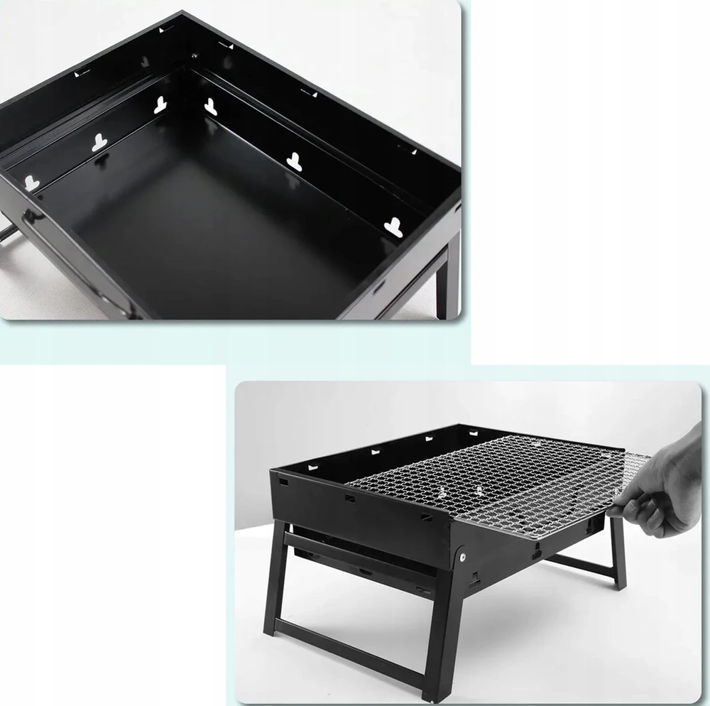 Panel Hurtowy RealB2B Sulankstomas kempingo sodo grilis RC-K-933 juodas