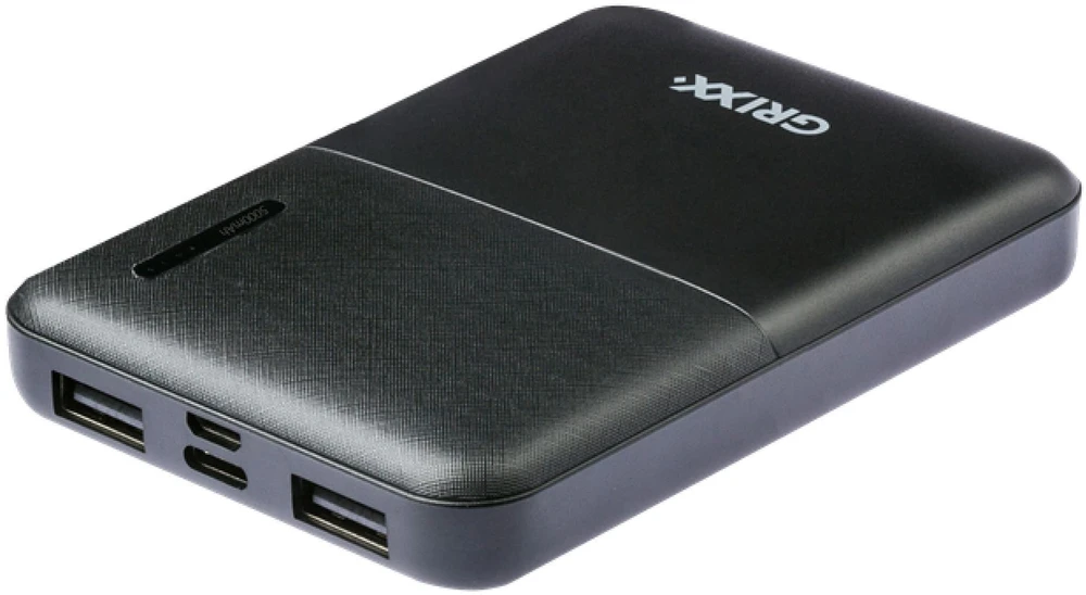 Powerbank Grixx Grixx Powerbank 5000mAh Micro USB & USB-C Juodas