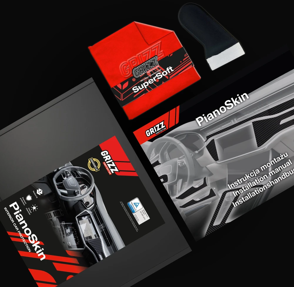 GrizzGlass Plėvelė vidaus apdailai PianoSkin Glossy, skirta Volvo XC90 B6 Drive Mode (2020-2021) [2w1]