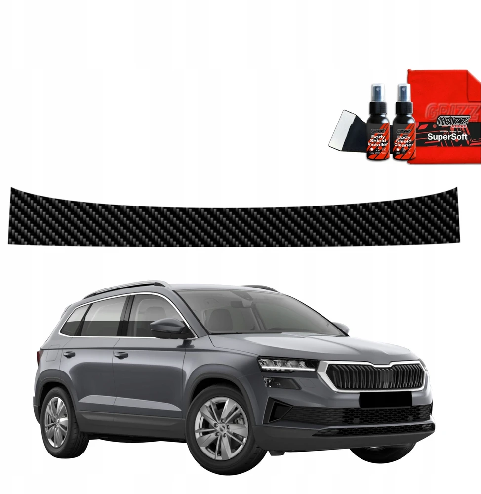 GrizzGlass Karboninė plėvelė bagažinės slenksčiui GrizzGlass BodyShield, skirta Skoda Karoq (2022-2025)