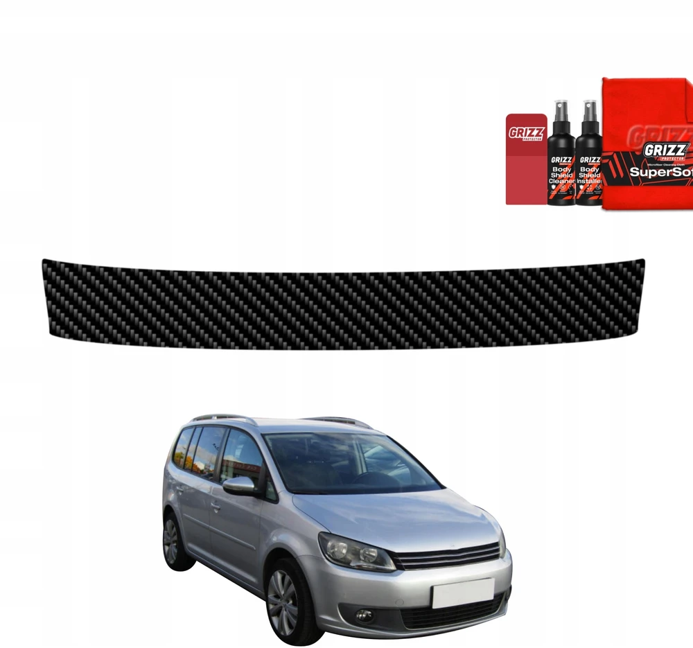 GrizzGlass Karboninė plėvelė bagažinės slenksčiui BodyShield, skirta Volkswagen Touran I MPV 5D (2010-2015)