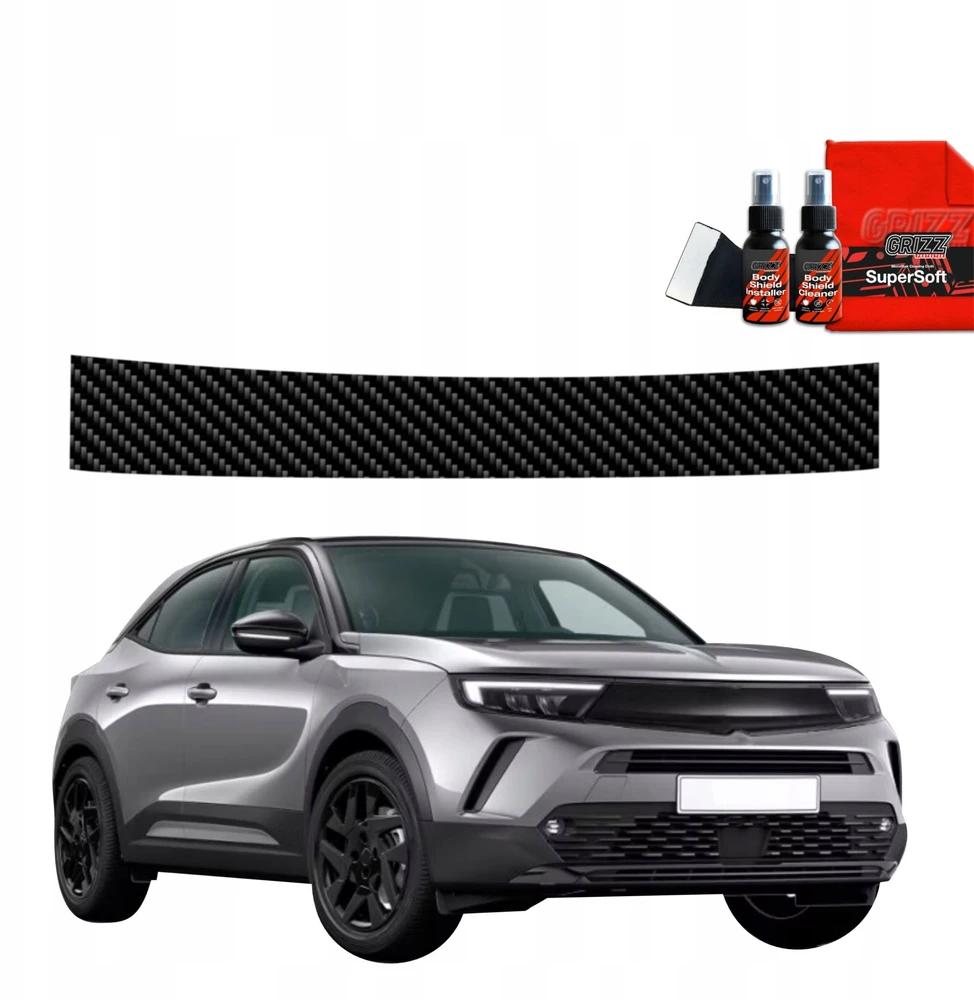 GrizzGlass Karboninė plėvelė bagažinės slenksčiui BodyShield, skirta Opel Mokka (2021-2025)