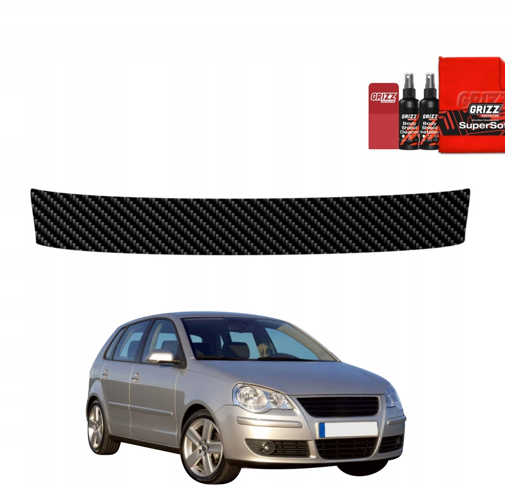GrizzGlass Karboninė plėvelė bagažinės slenksčiui GrizzGlass BodyShield Volkswagen Polo Hatchback 5D (2001-2009)
