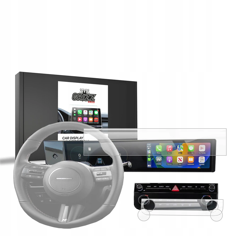 GrizzGlass Keraminė plėvelė GrizzGlass CarDisplay Protection Hyundai Tucson 12,3'' (2024-2025) [2in1]
