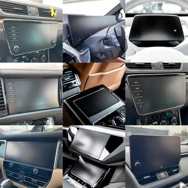 Audi Q7 apsauginė ekrano plėvelė - nuotraukų koliažas