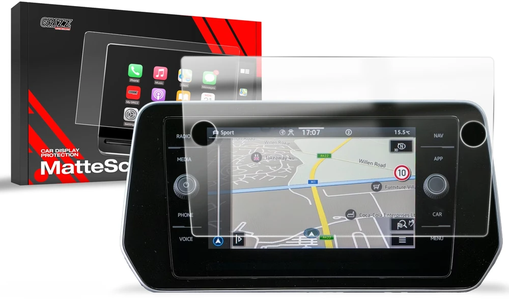 GrizzGlass Matinė plėvelė GrizzGlass CarDisplay Protection, skirta Volkswagen T-Cross Discover Media (2024-2025)