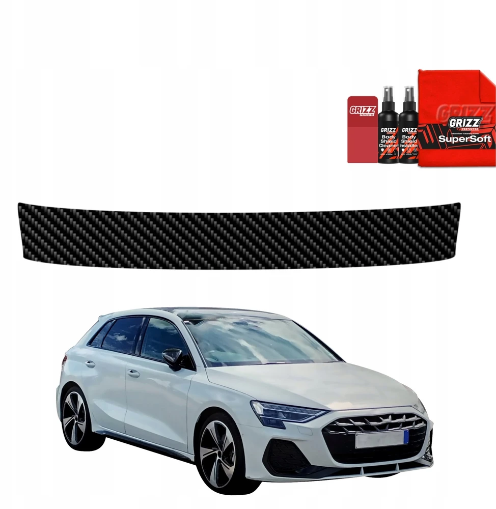 GrizzGlass Slenksčio plėvelė GrizzGlass BodyShield Carbon, skirta Audi A3 8Y Hatchback 5D (2024-2026)