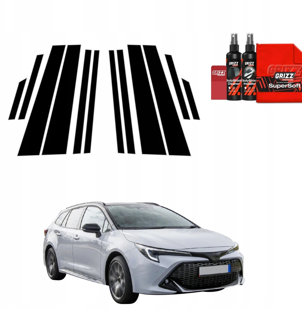 GrizzGlass Plėvelė ant statramsčių GrizzGlass BodyShield Juodas, skirta Toyota Corolla Kombi (2019-2022) [12w1]