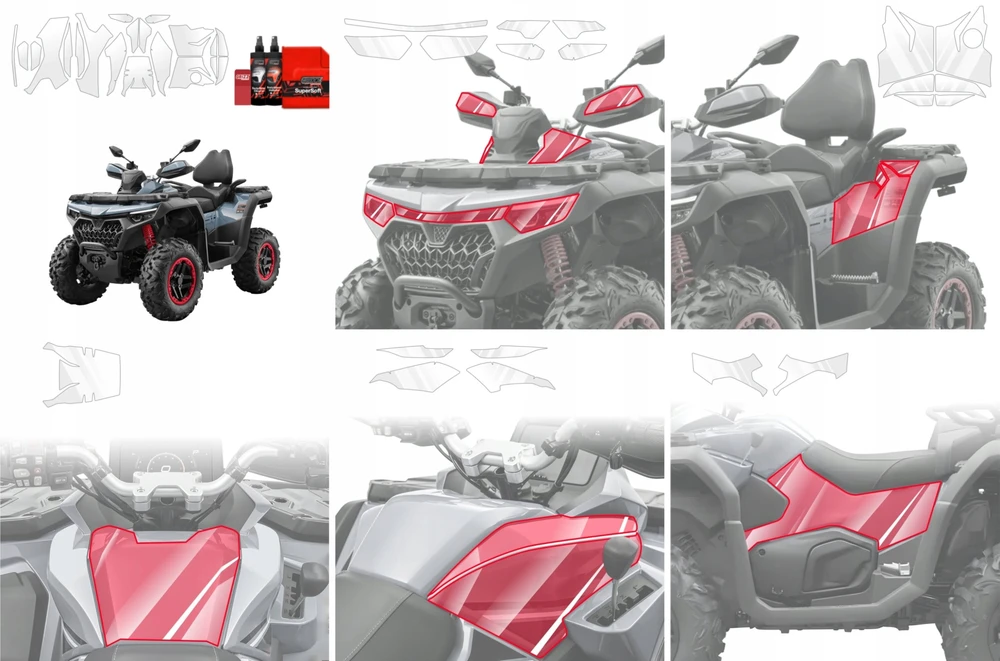 GrizzGlass Apsauginė plėvelė BodyShield, skirta CFMOTO CFORCE 850 Touring [20w1]