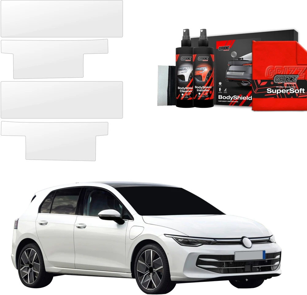 GrizzGlass Apsauginė plėvelė visiems slenksčiams BodyShield, skirta Volkswagen VW Golf 8 Hatchback (2024-2025) [4w1]