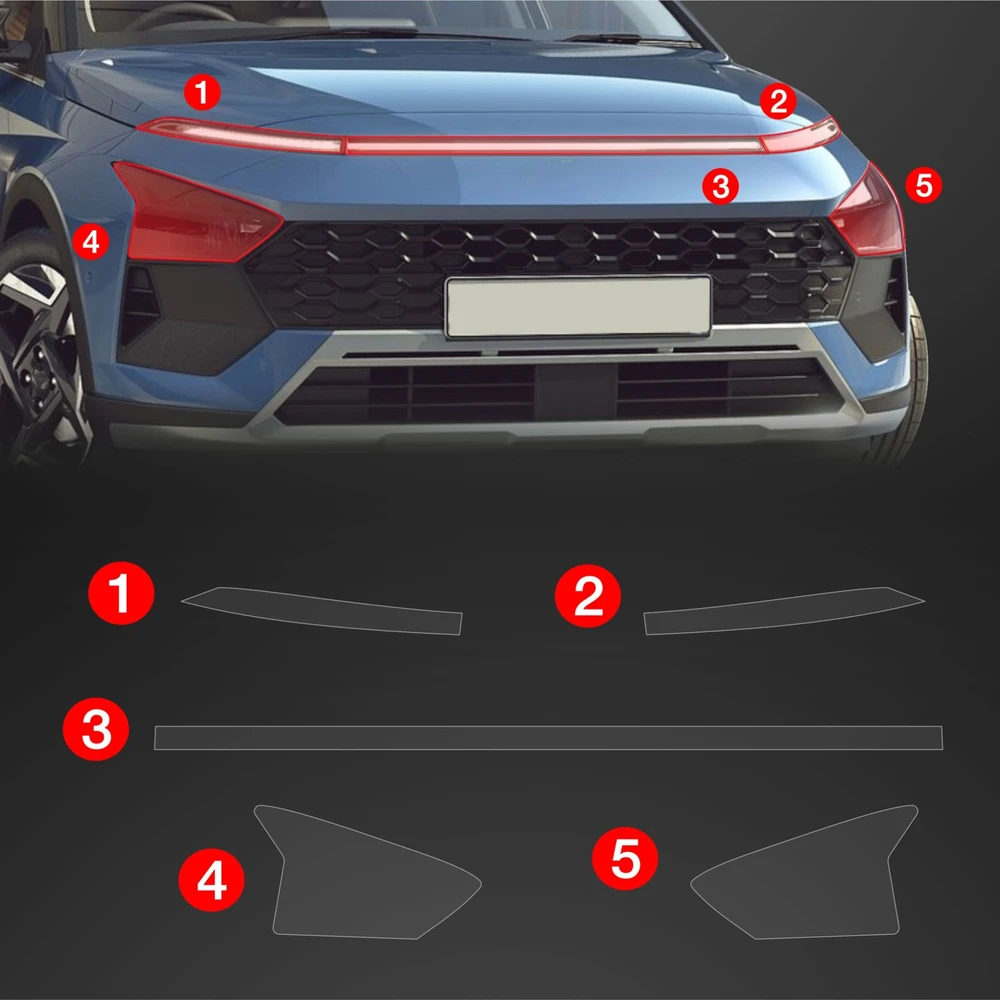 GrizzGlass Apsauginė plėvelė ant žibintų GrizzGlass BodyShield, skirta Hyundai Bayon (2024-2025) [5w1]