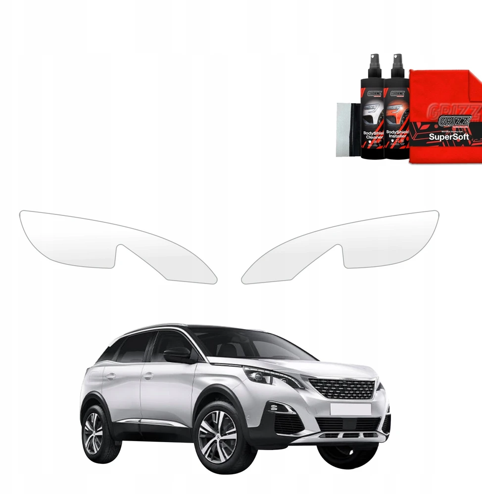 GrizzGlass Apsauginė plėvelė priekiniams žibintams GrizzGlass BodyShield, skirta Peugeot 3008 (2016-2024) [2in1]