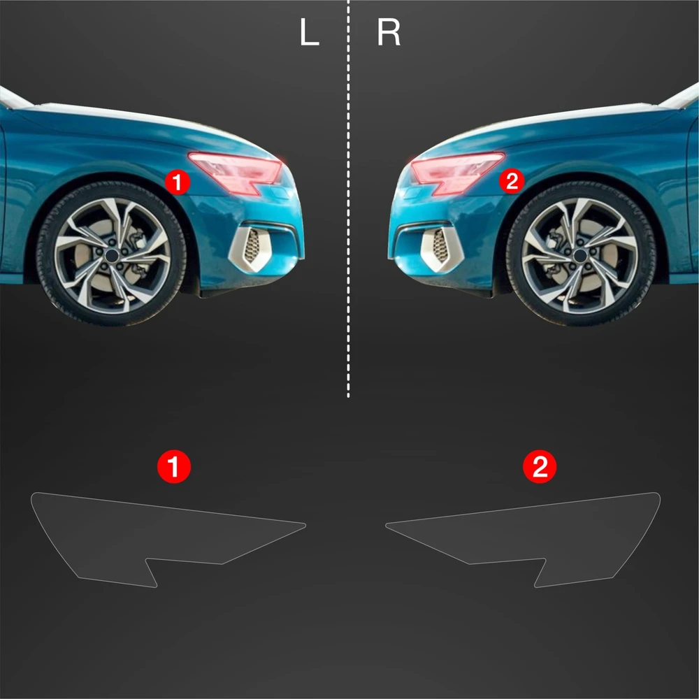GrizzGlass Apsauginė plėvelė lampams GrizzGlass BodyShield, skirta Audi A3 8Y Sportback (2020-2023) [2w1]